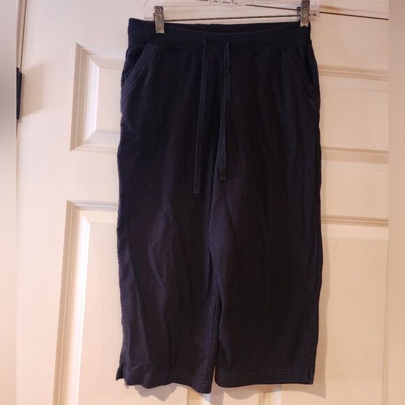 Kim Rogers stretchy black capri sweatpants S - Picture 1 of 3